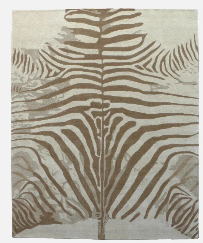 Handmade Pattern Zebra Natural Tufted Wool Area Rugs
