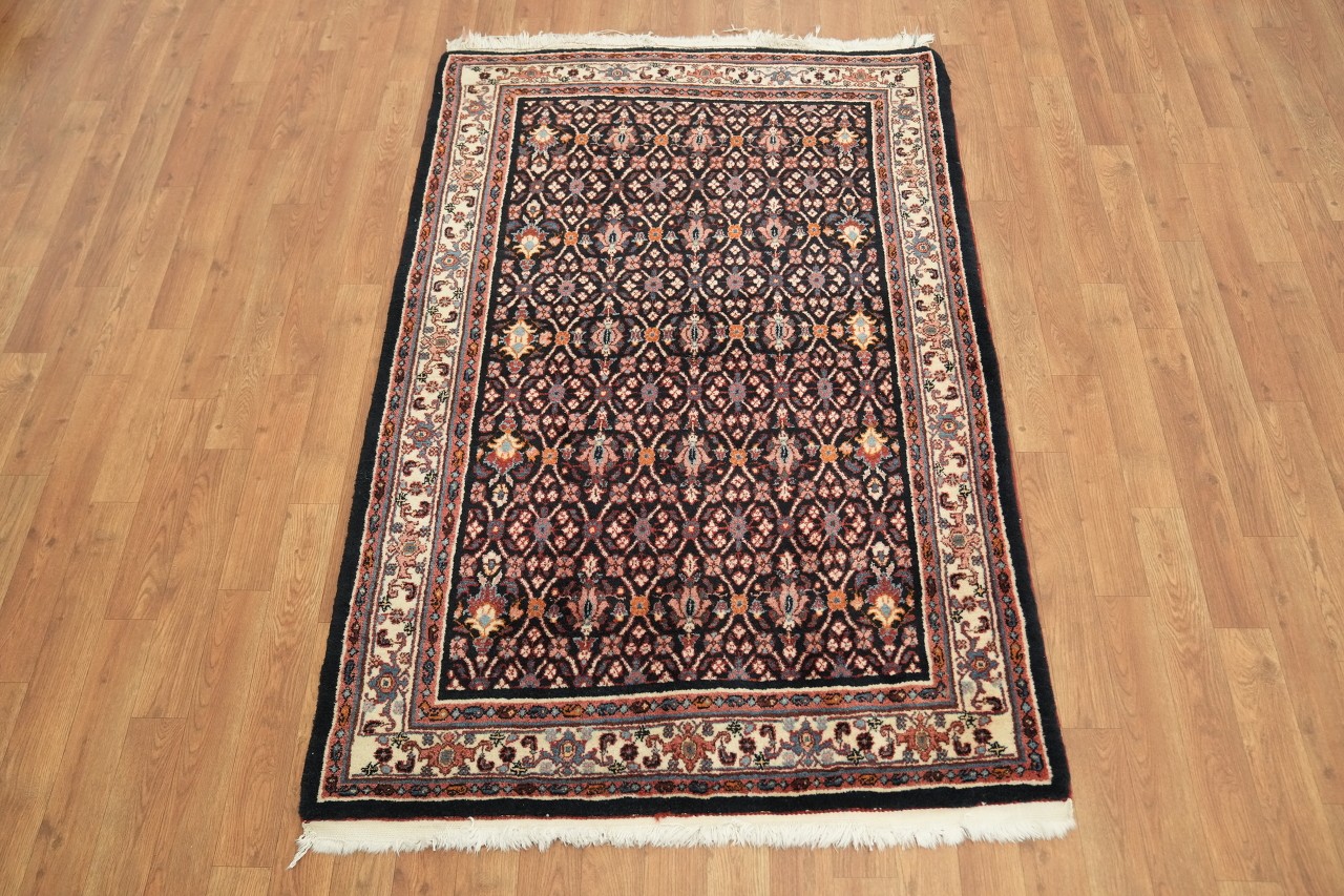 Luxury Traditional 4×5 Area Rug Floral Medallion in Midnight Blue & Salmon Color