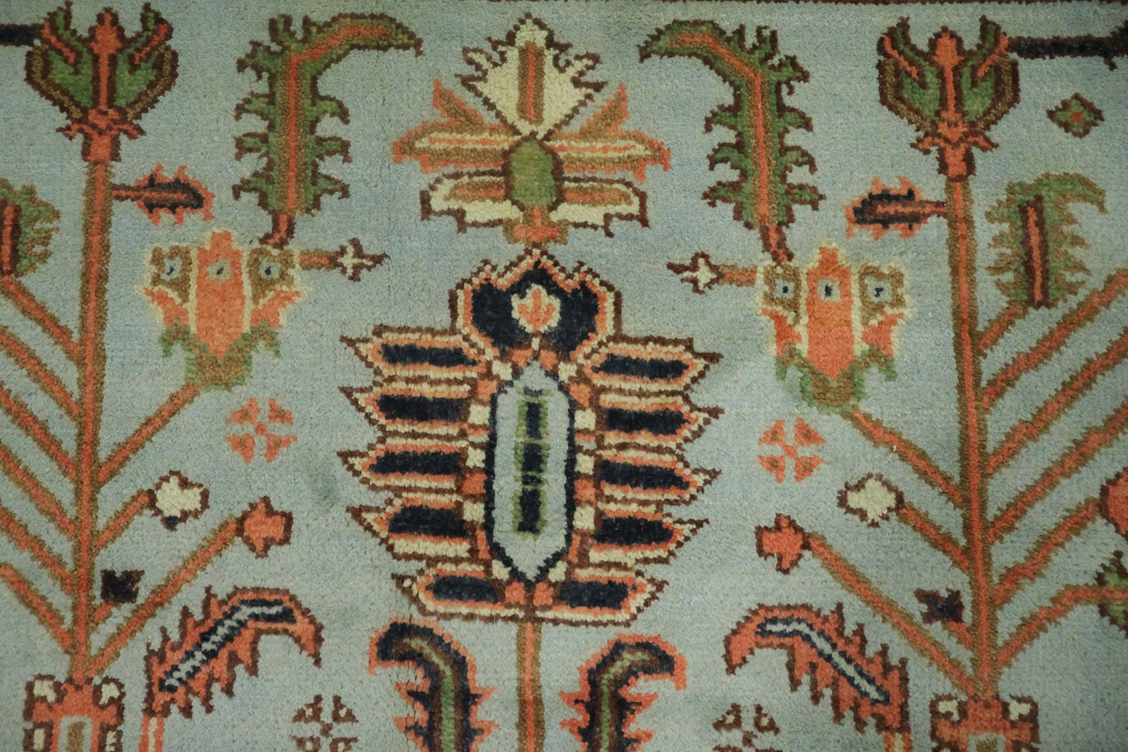 Luxurious All-Over 8×10 Ziegler Style Light Blue with Floral Pattern Area Rug