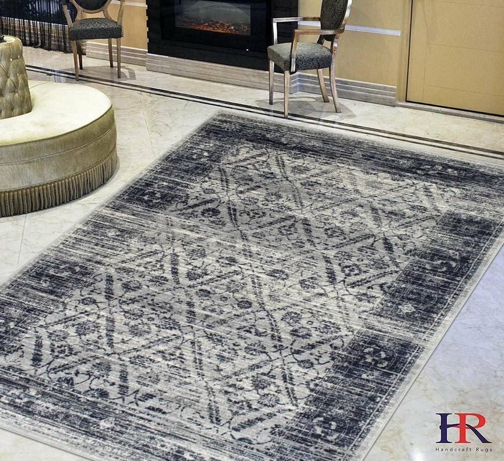 Bohemian Rug for Home Modern Floral Area Rugs Distressed Dusk/Gray NEW