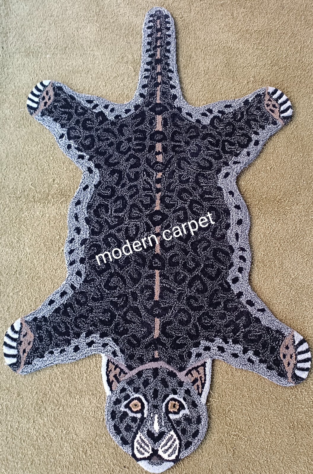 Leopard Rugs 3×5 Feet Handmade 100% Woolen Hand Tufted For Home Decoration