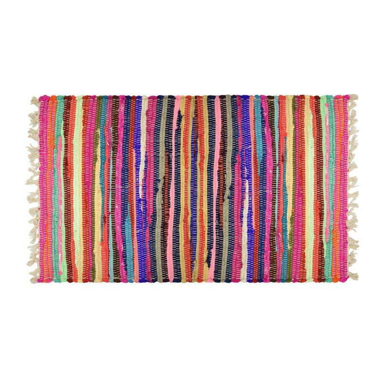 20x32in Indian Handmade Chindi Rugs Floor Yoga Mat Area Kilim Rugs Mat Carpet