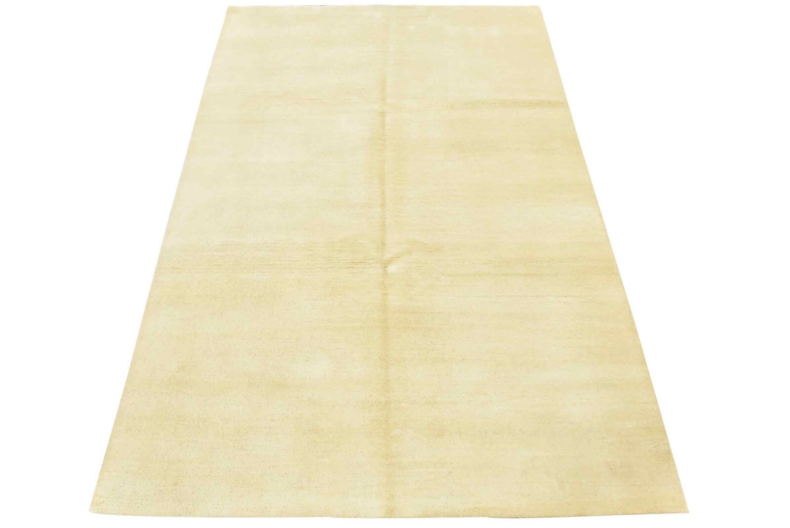 Solid Ivory Rug 6’1” x 9’1” Wool Contemporary Hand-Knotted Carpet