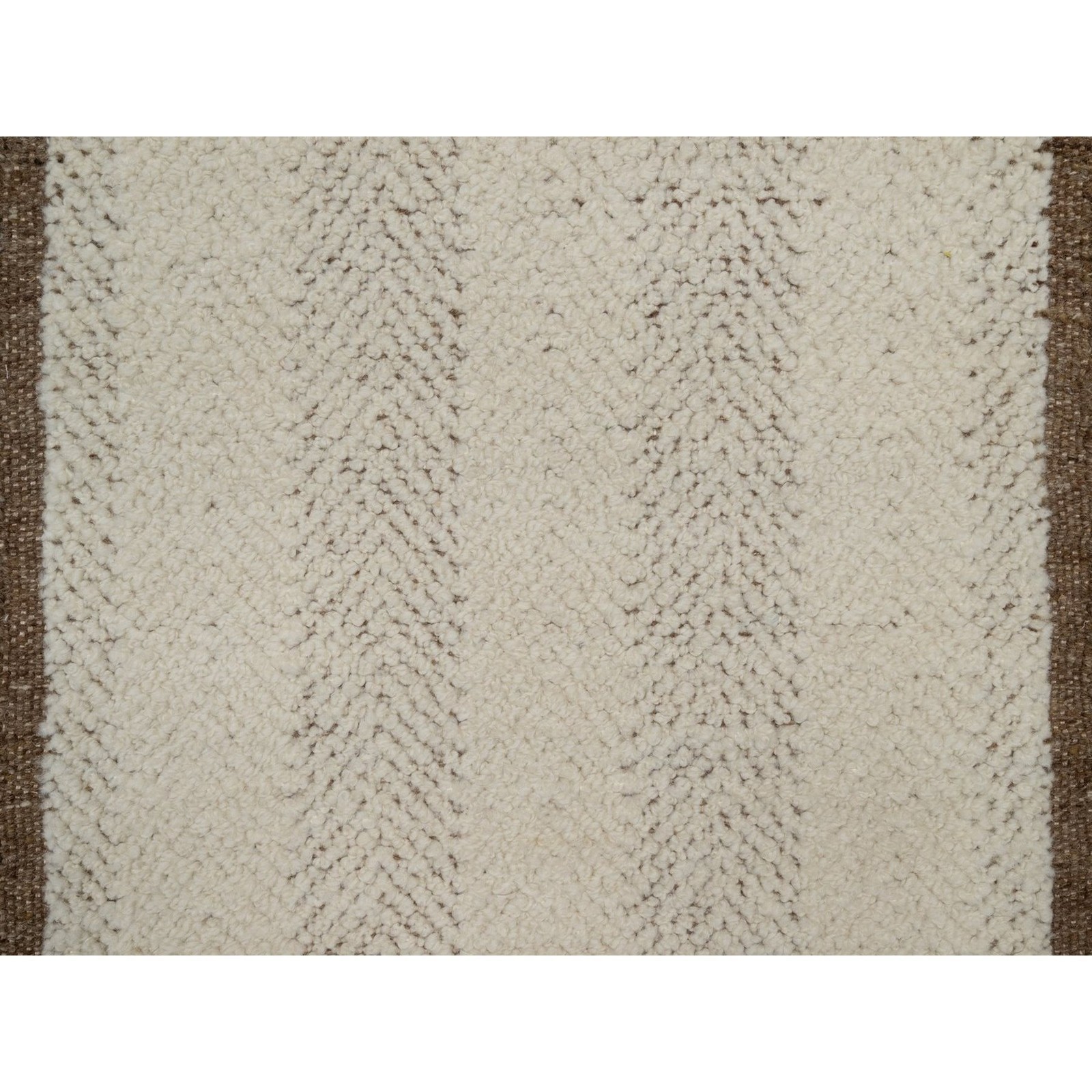 2’1″x3′ Ivory Modern Design Hand Knotted Piled Flat Weave Wool Mat Rug 92286