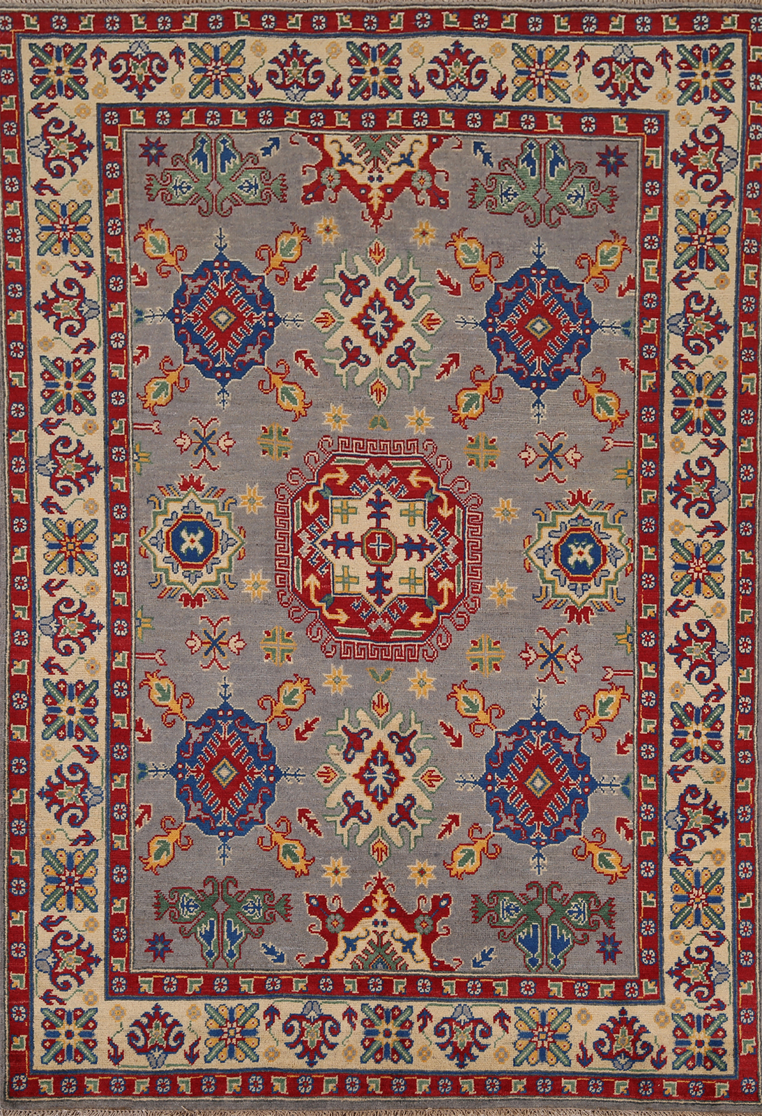 Artisan Kazak Pakistani Rug Wool Hand-Knotted Craftsmanship 5×7 ft