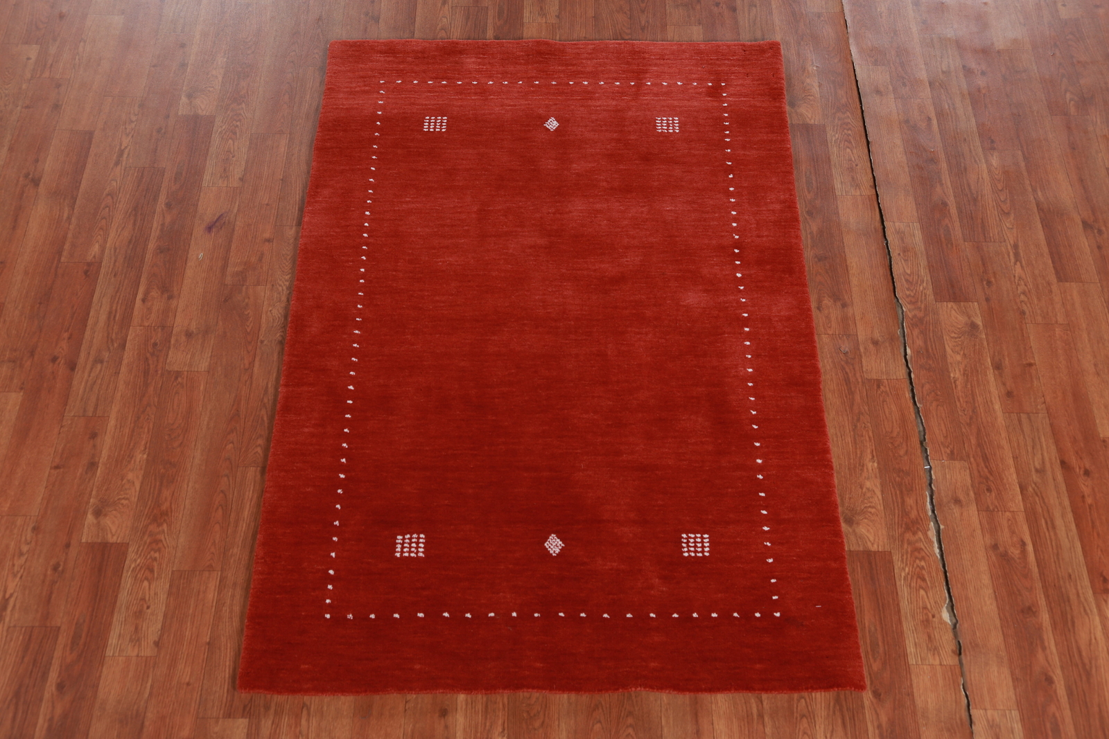 Rust/ Ivory Bordered Handmade Wool Gabbeh Indian Rug 3×5 ft. Foyer Carpet