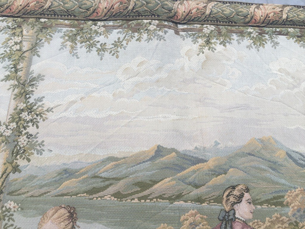 Vintage Tapestry, French Tapestry Pictorial Romantic Tapestry Home Decor 3×3 ft