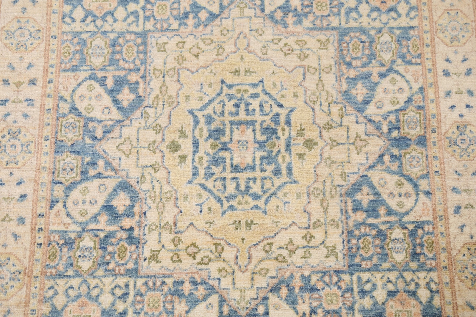 Traditional Exquisite Chobi Peshawar Pakistani Wool Rug Foyer 3×5 ft Blue Carpet