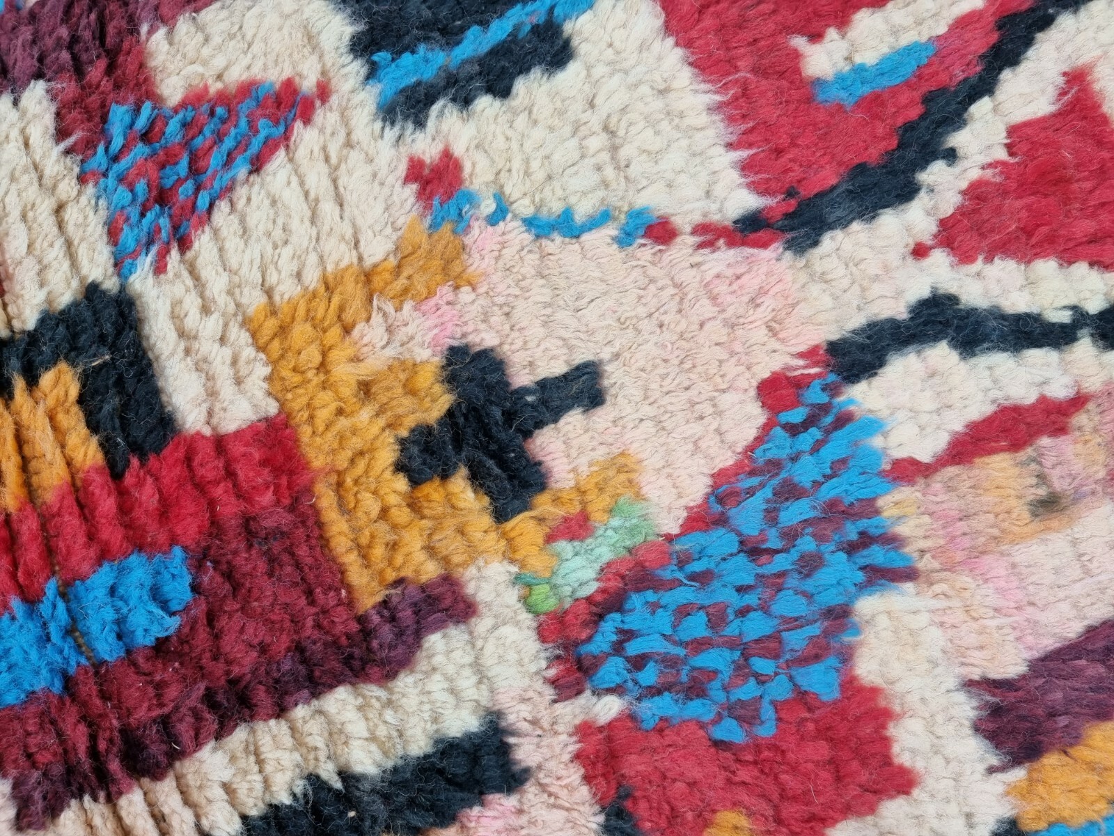 Moroccan Boujaad Handmade Rug 2’2”x11’4” Berber Abstract Orange Black Carpet