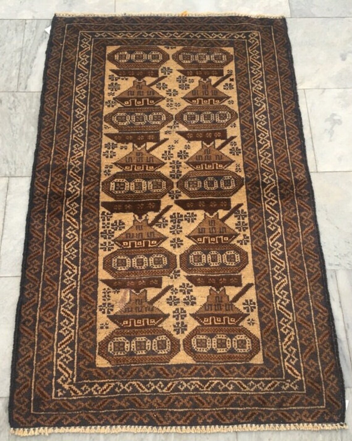 Afghan Oriental Handmade Rug Tank Design War Rug Bedroom Rug 3×4 ft Free Ship