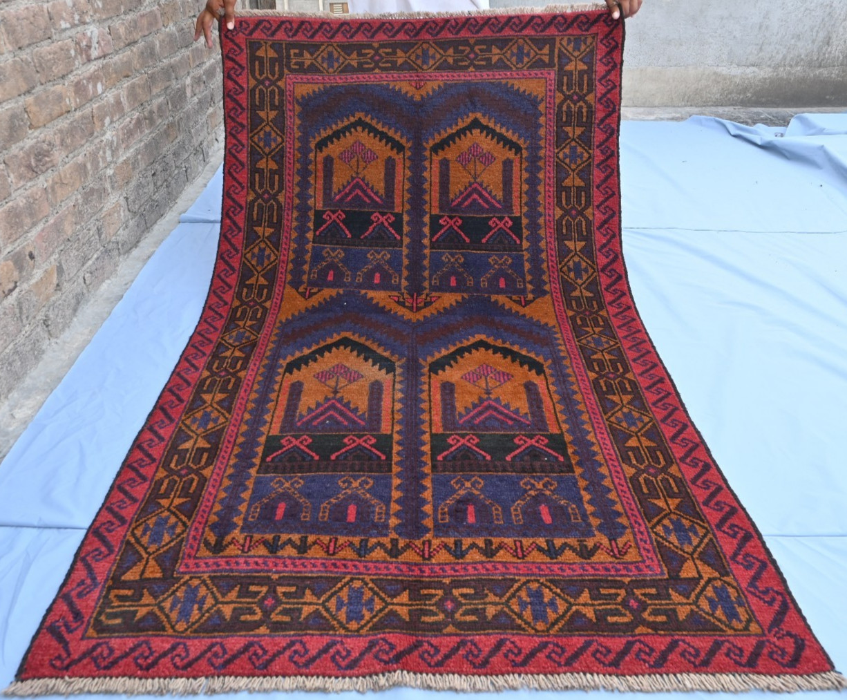 Afghan Baluchi Handmade Rug. Unique Vintage Rug.