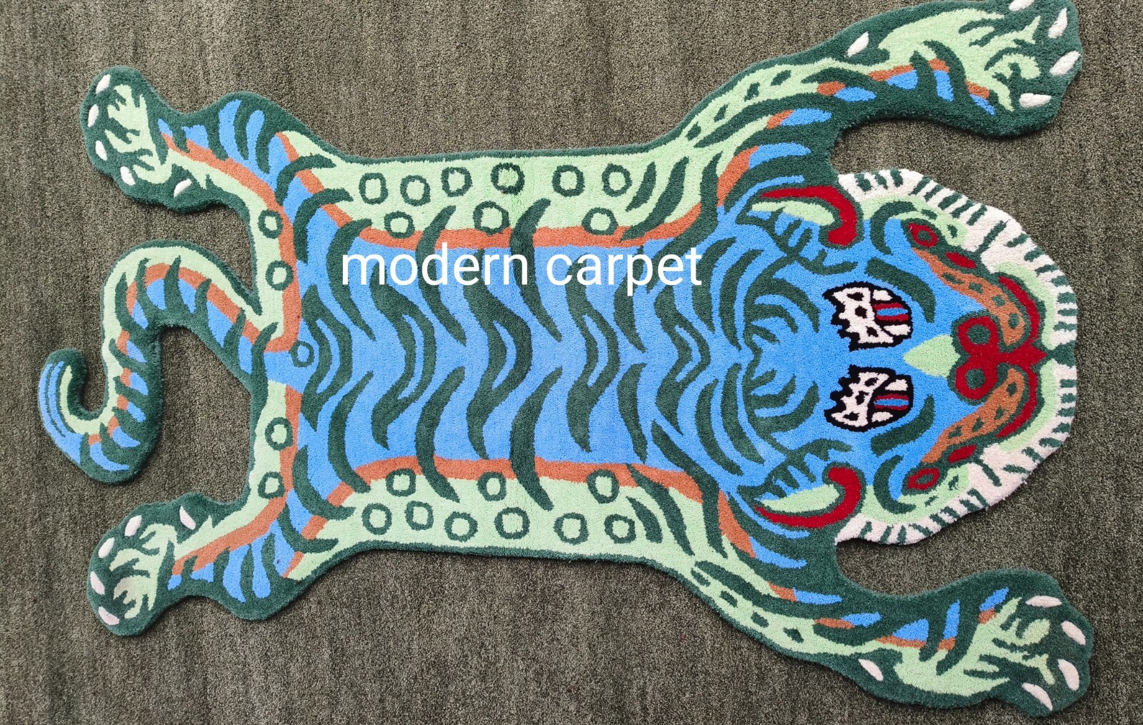 Tibetan Tiger Rugs 3×5 Feet Handmade 100% Woolen Hand Tufted For Home Decoration