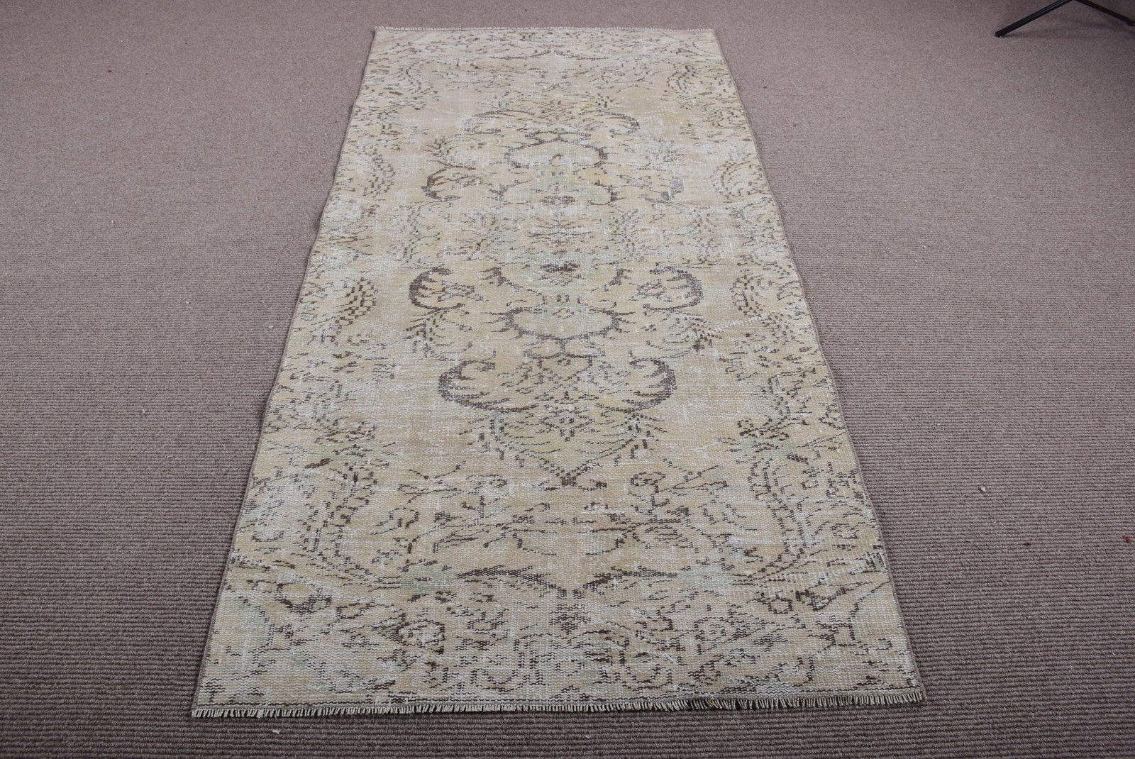 Turkish Rug, Area 3,6×7,3 ft Rug, White Oriental Rug