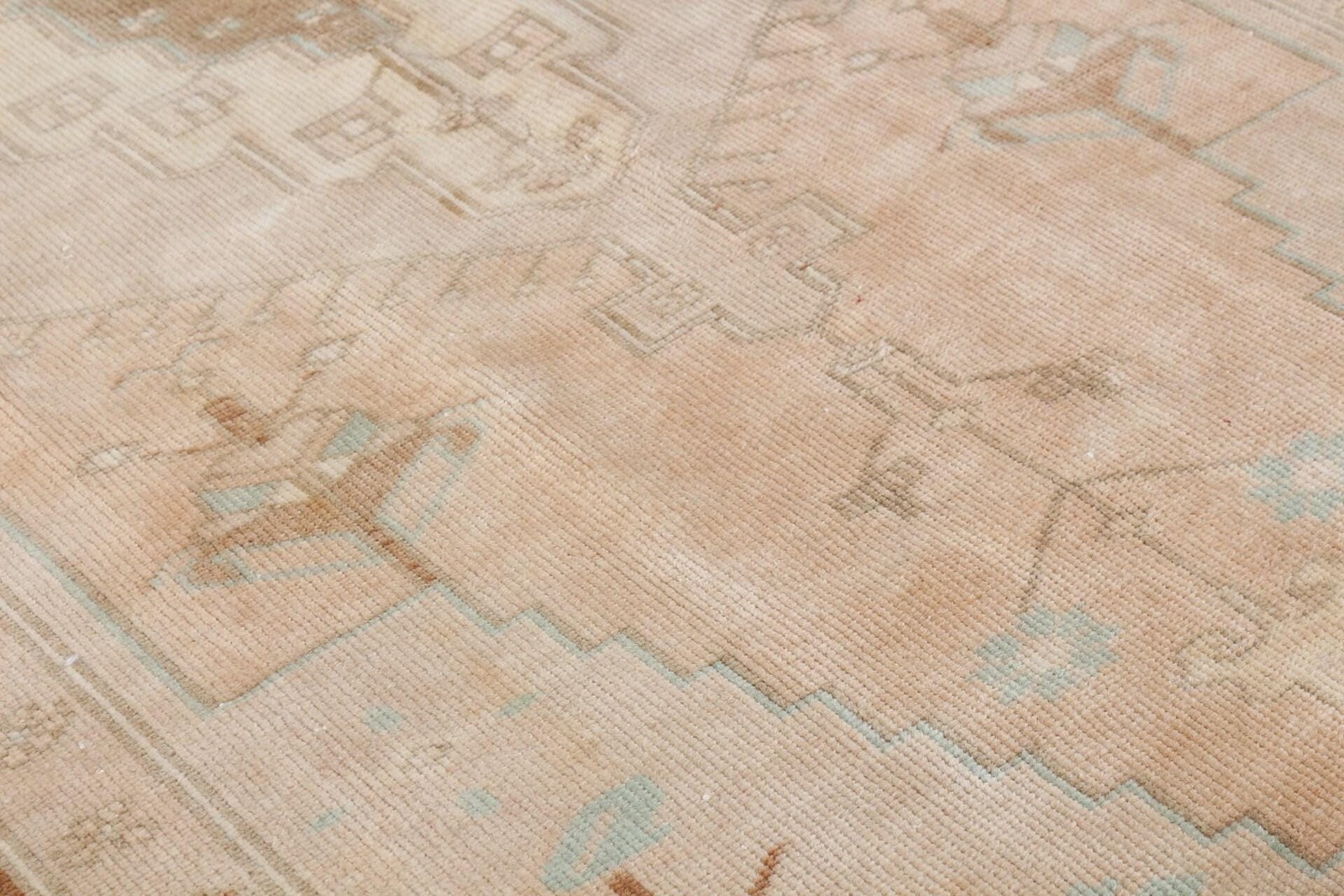 Vintage Rug 4,4×9,4 ft, Brown Blue Plants & trees Wool Turkish Rug