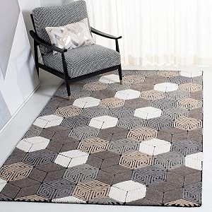 Fifth Avenue Collection 6′ x 9′ Blue/Ivory FTV121M Handmade Mid-Century Modern