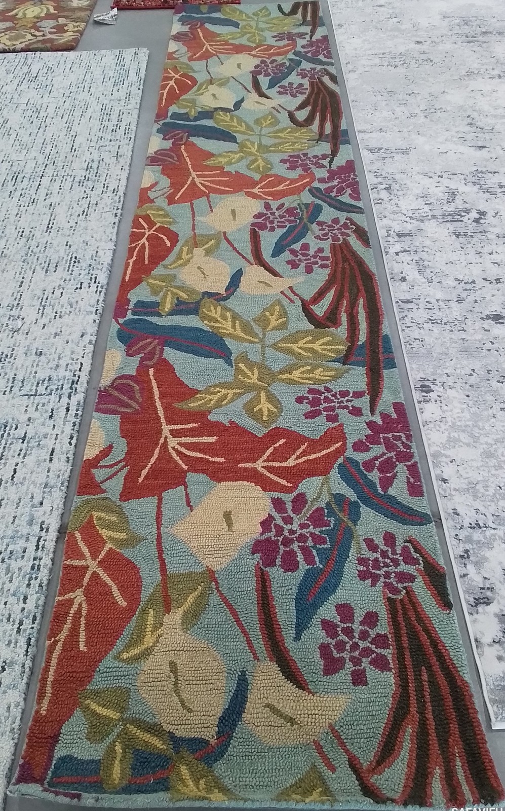 BLUE / MULTI 2′-6″ x 12′-0″ Back Stain Rug, Reduced Price 1172789166 BLM674A-212