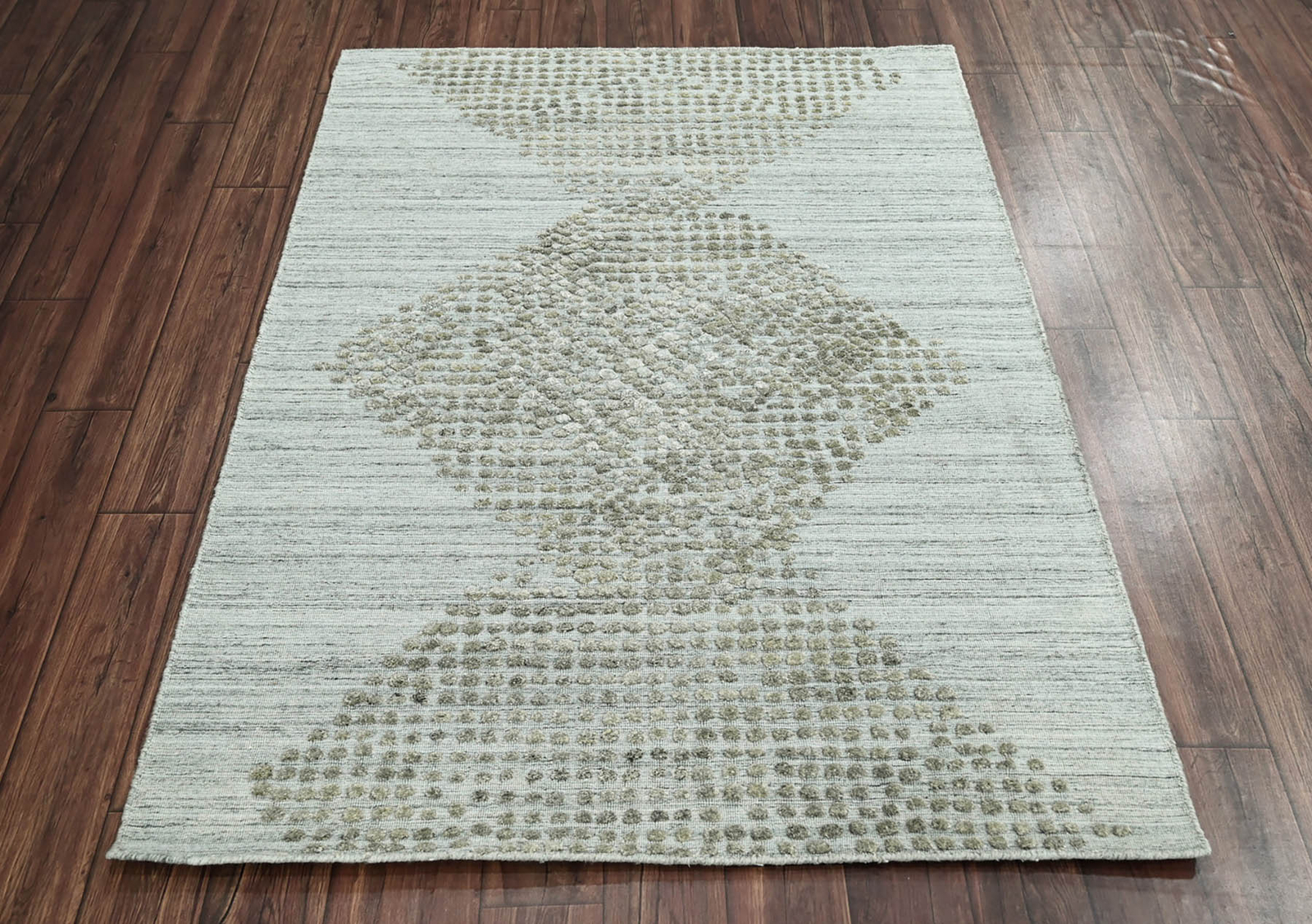 LoomBloom Hand Knotted Modern Textured Tibetan Wool Area Rug Gray 3’11” x 6′