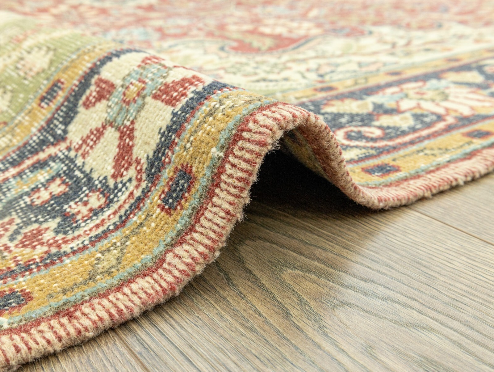 Turkish Oushak Rug 6.8 x 10.6 ft, Cranberry Red Cream, Classic Living Room Decor