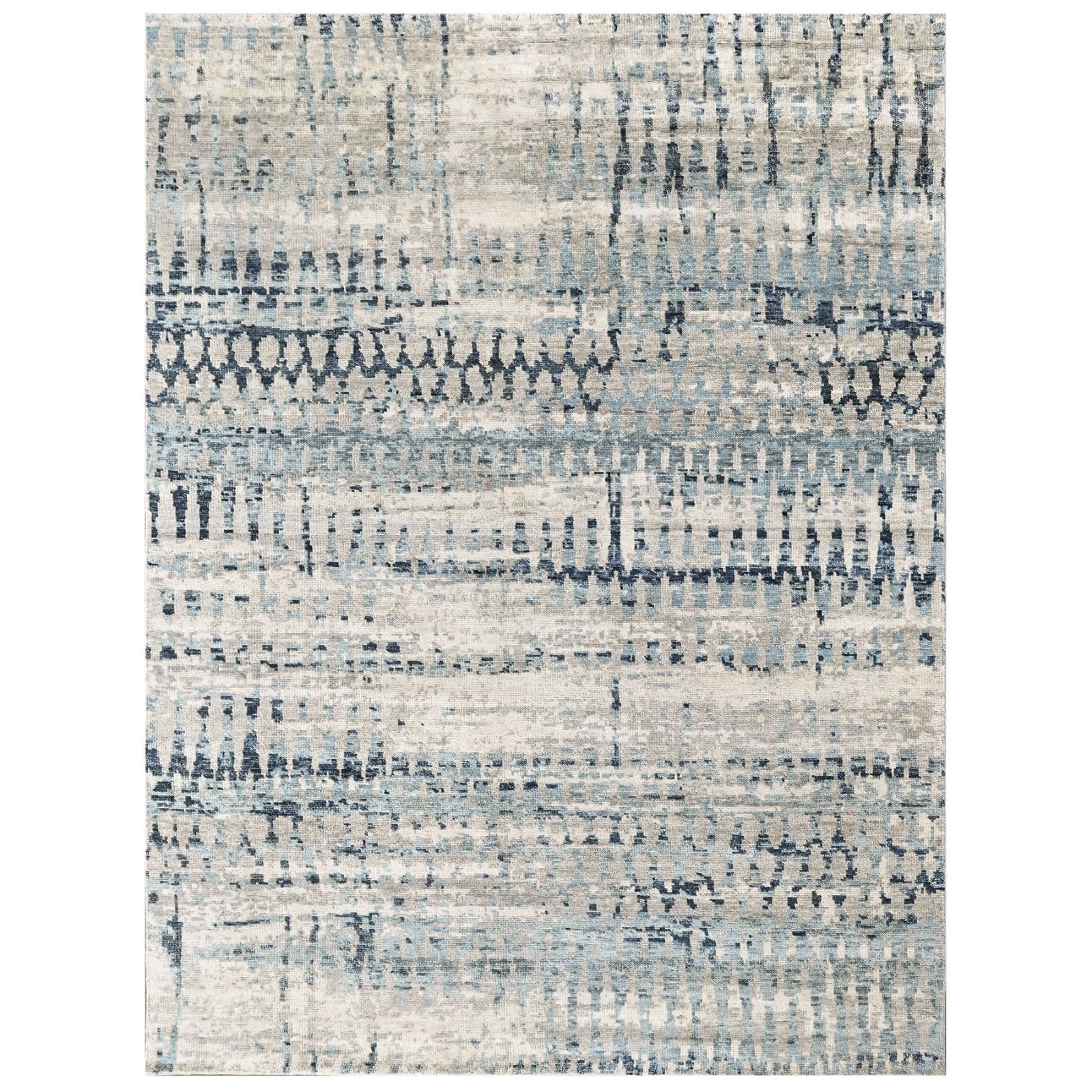 8’7”x11’10” Hand Knotted Wool Moroccan Tribal Rug Gray