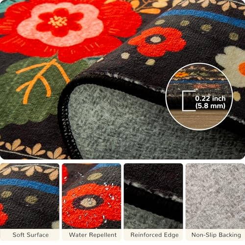 5×7 Area Rugs for Living Room Vacuum-Friendly Machine Washable Area Rug