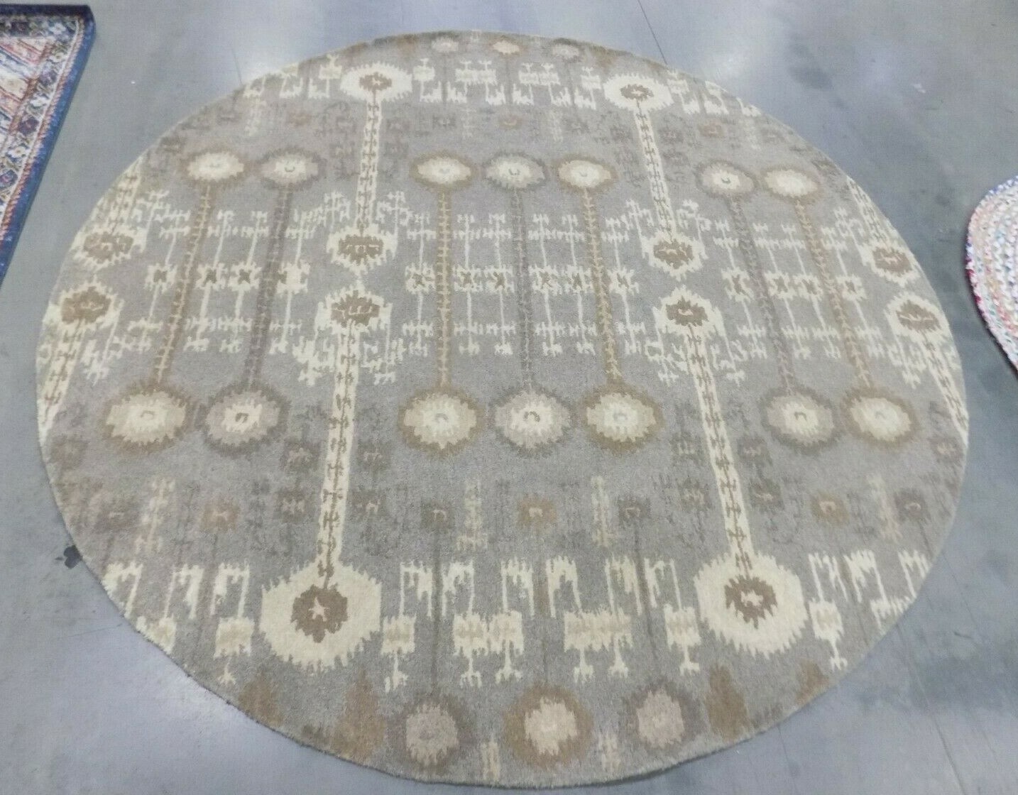 NATURAL / MULTI 7′ X 7′ Round Damaged Rug, Reduced Price 1172597843 WYD722A-7R