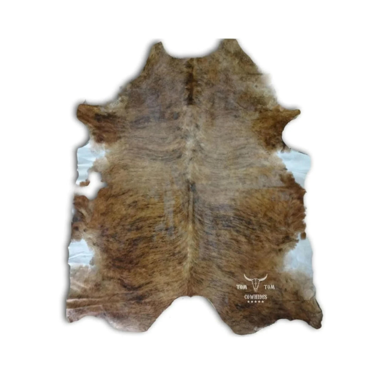BRINDLE BROWN! Large ! New Cowhide Rug natural hair on – 7X6 ft size