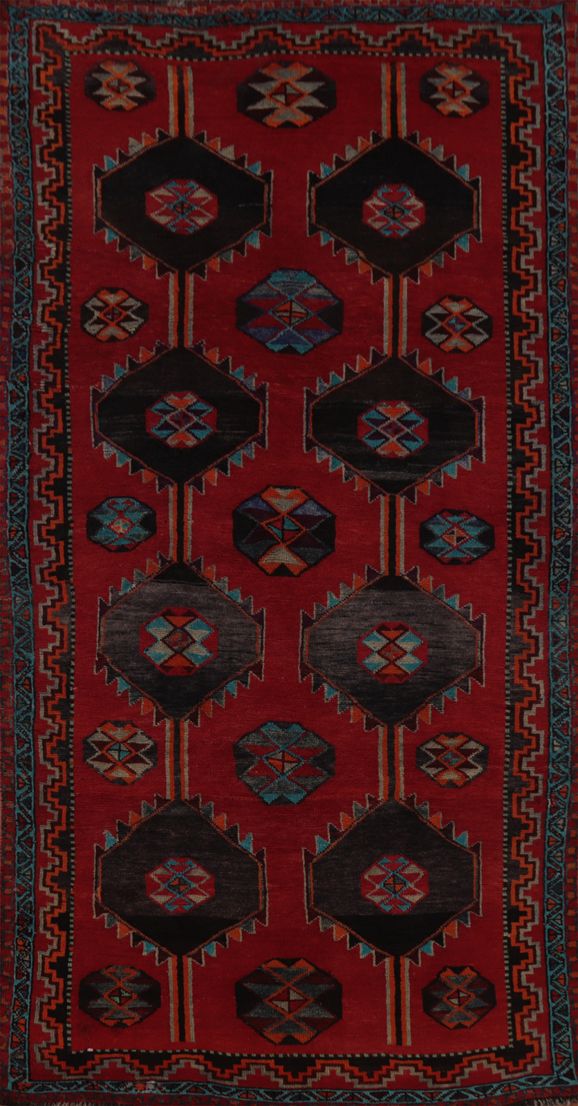 Nomadic Hand-knotted Wool Traditional Area Rug 6×9 Vintage Geometric Red Carpet