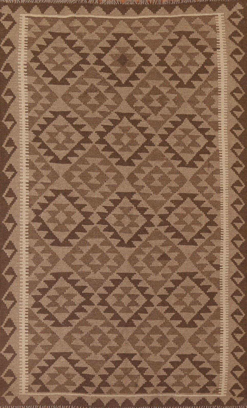 Flat-Weave Reversible Kilim Tribal Area Rug Nature Dye Hand-woven Wool Rug 5’x7′