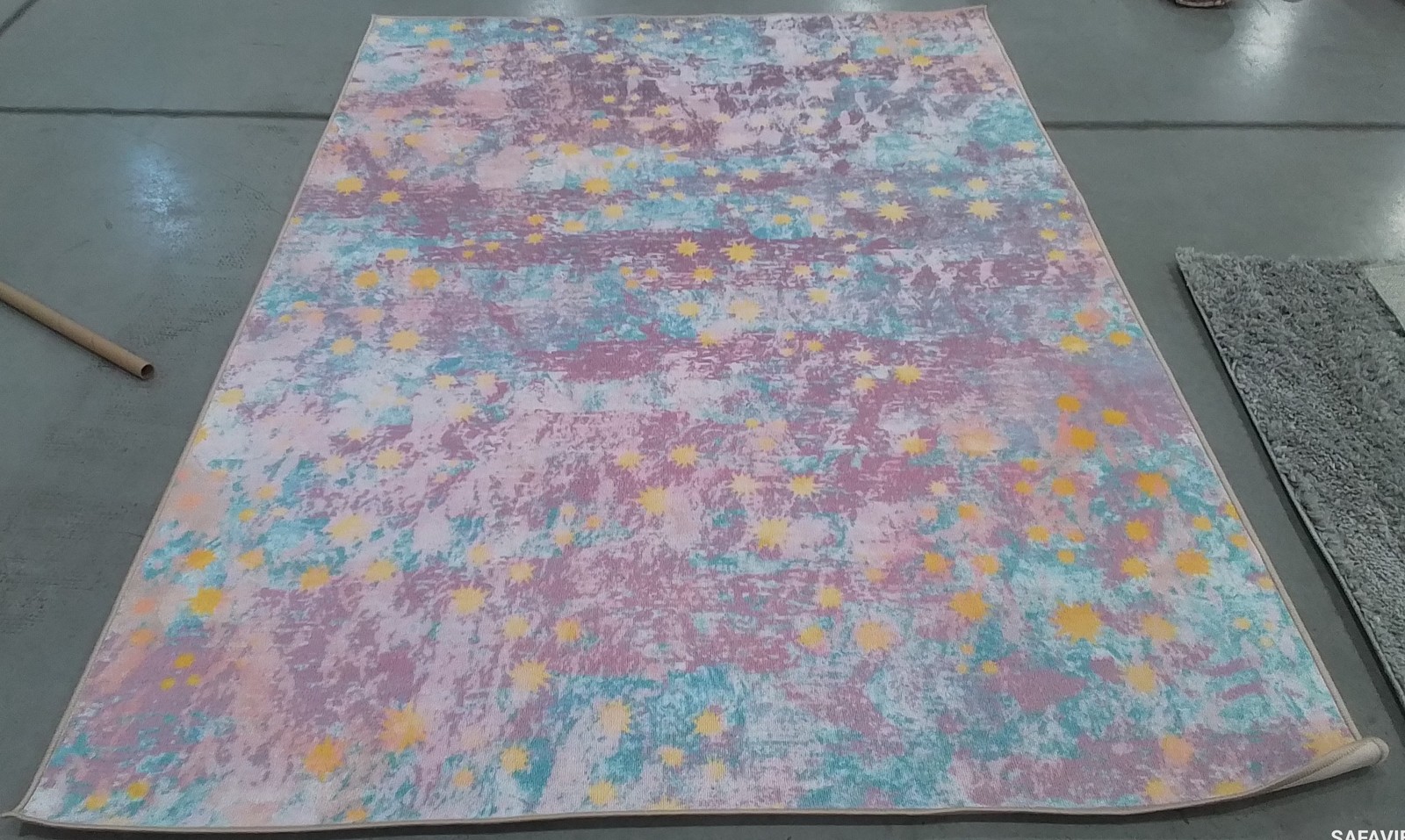 PURPLE / LTBLUE 5′-5″ x 7′-7″ Back Stain Rug, Reduced Price 1172800676 KPH257V-5