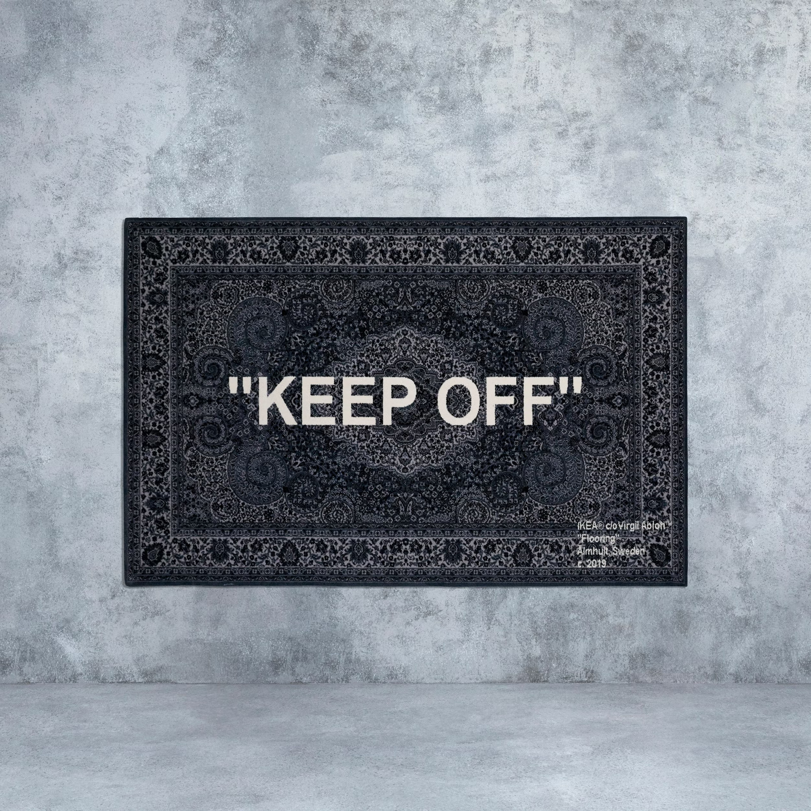 Virgil Abloh “KEEP OFF” IKEA Rug Grey/White