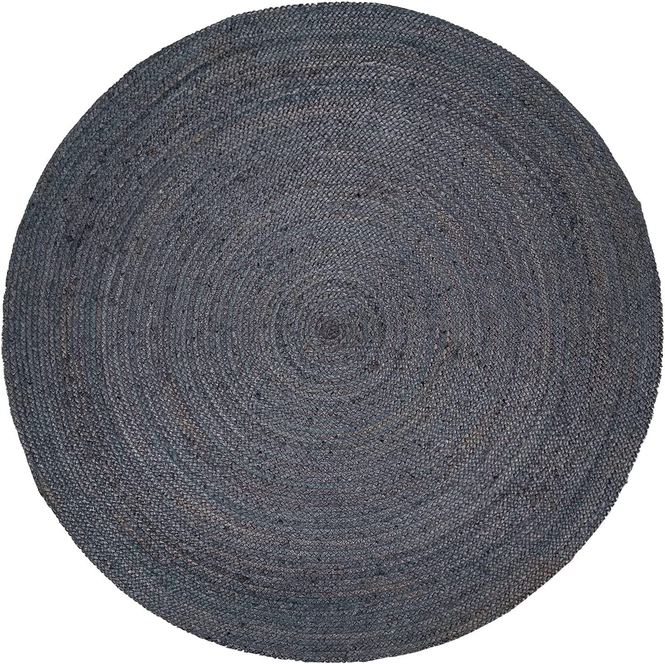 Black Rug Round Jute Farmhouse Braided Area Rag Rug Hardwood Floors Woven Mat