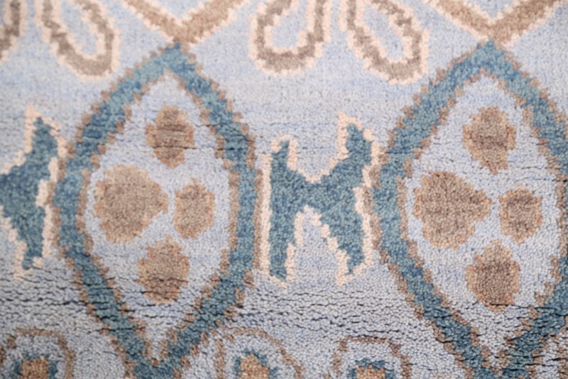 All-Over Light Blue Moroccan Oushak Oriental 10 ft Runner Handmade 3×10 Wool Rug