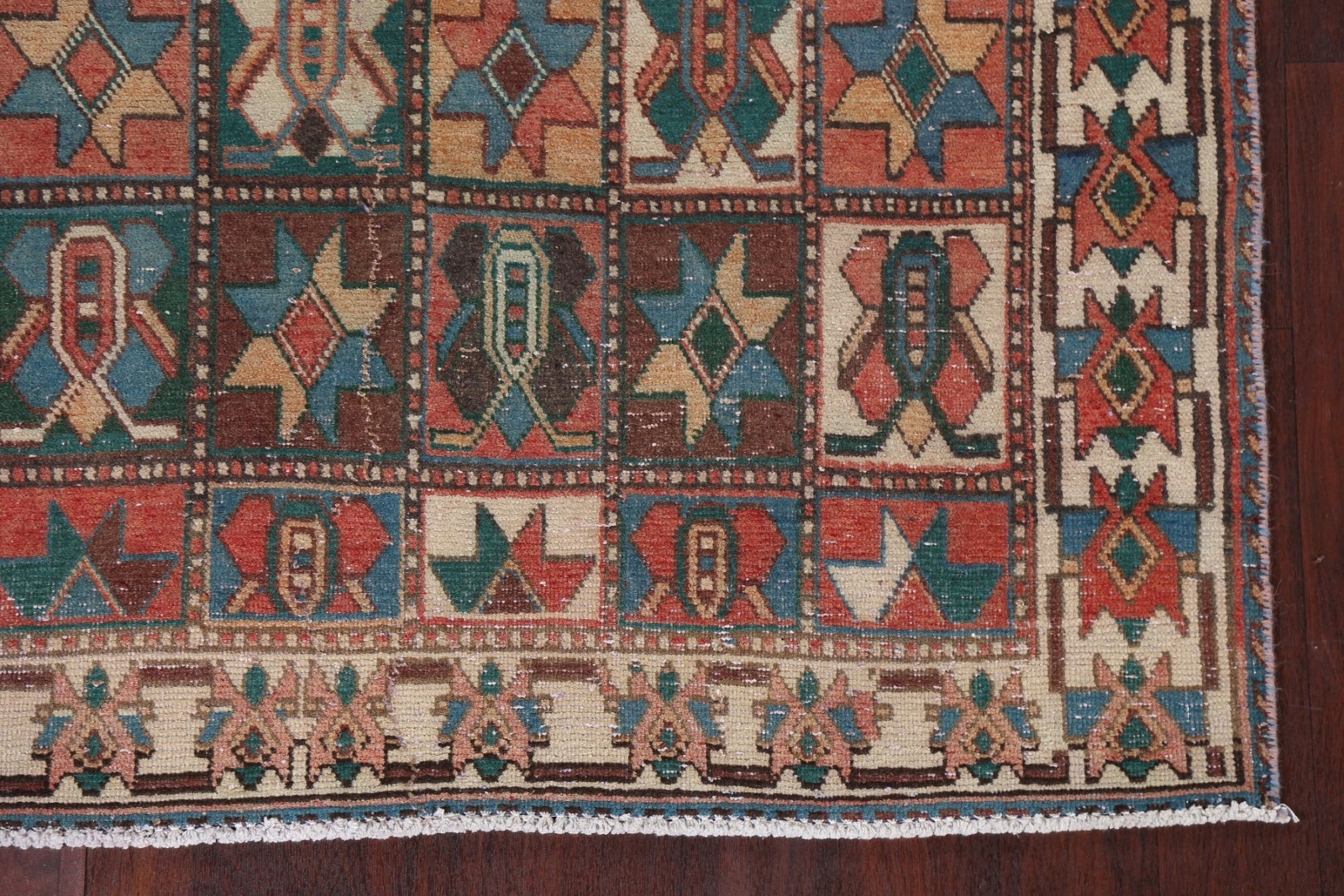 Vintage Garden Design Bakhtiari Tribal Traditional Hand-knotted Area Rug 5×9