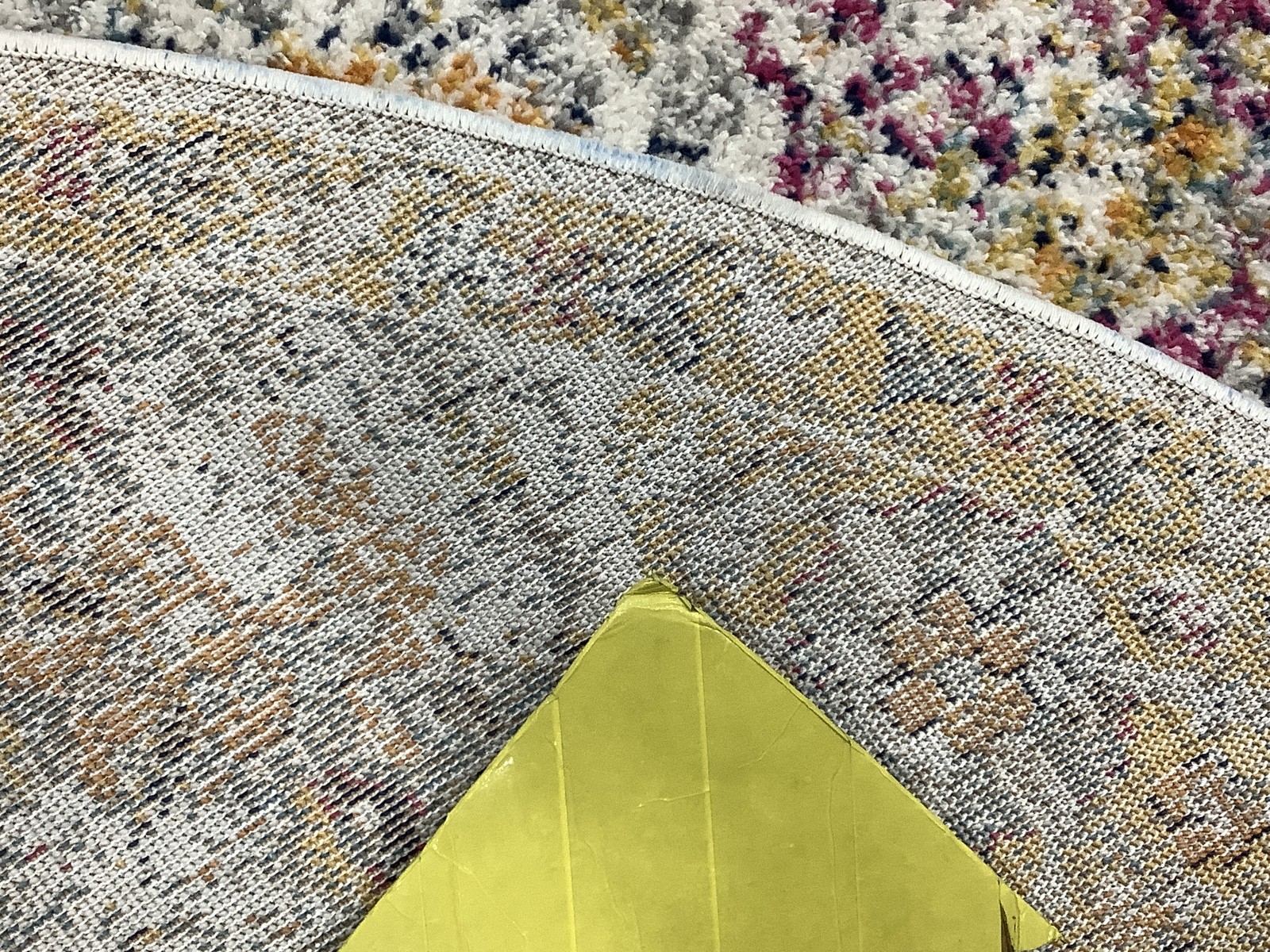 CREAM MULTI 6′-7″ x 6′-7″ Binding Stain Rug, Reduced Price 1172685978 MAD611B-7R