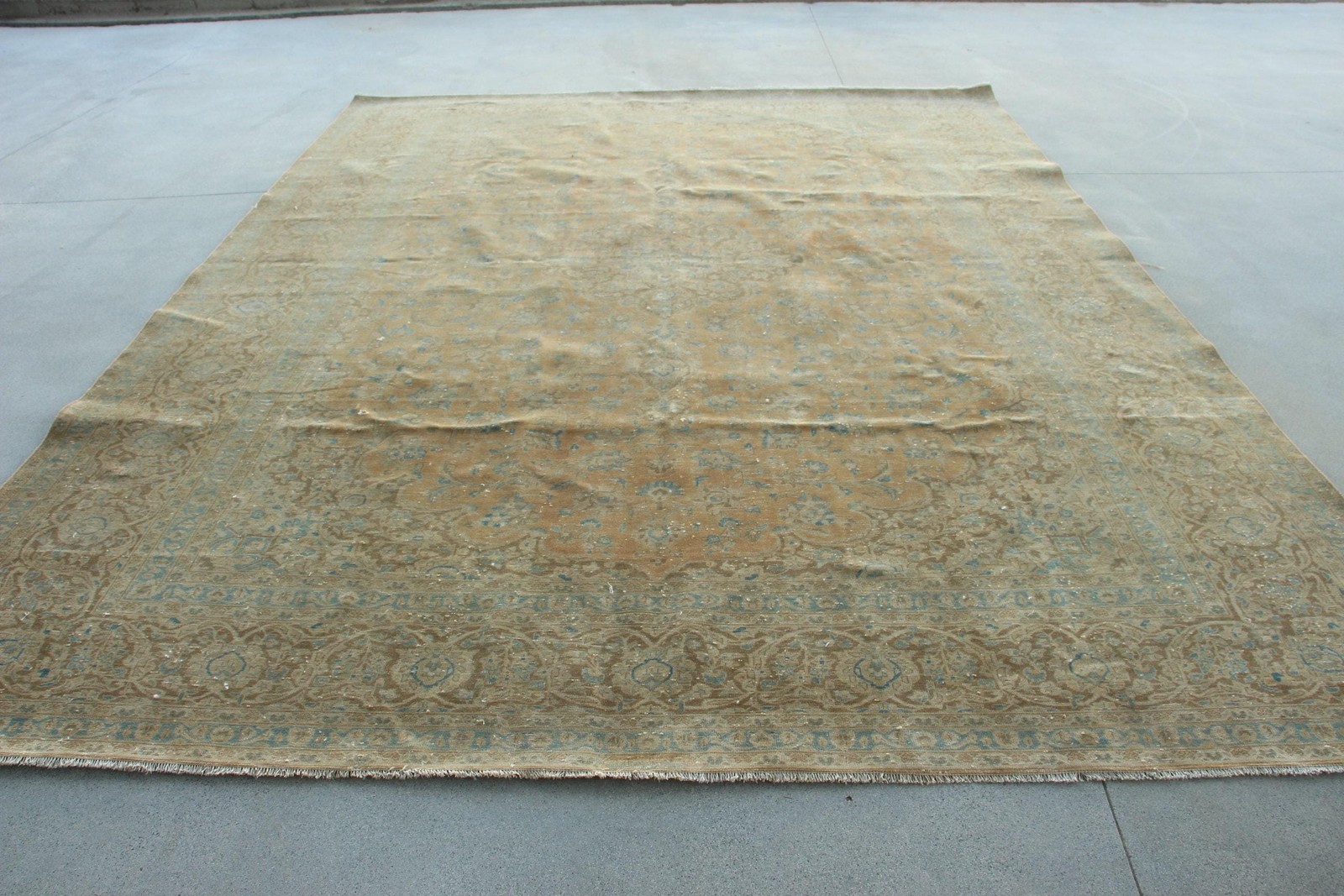 Rug, 10,2×13,6 ft Turkish Rug, Brown Animal Print Rug Wool