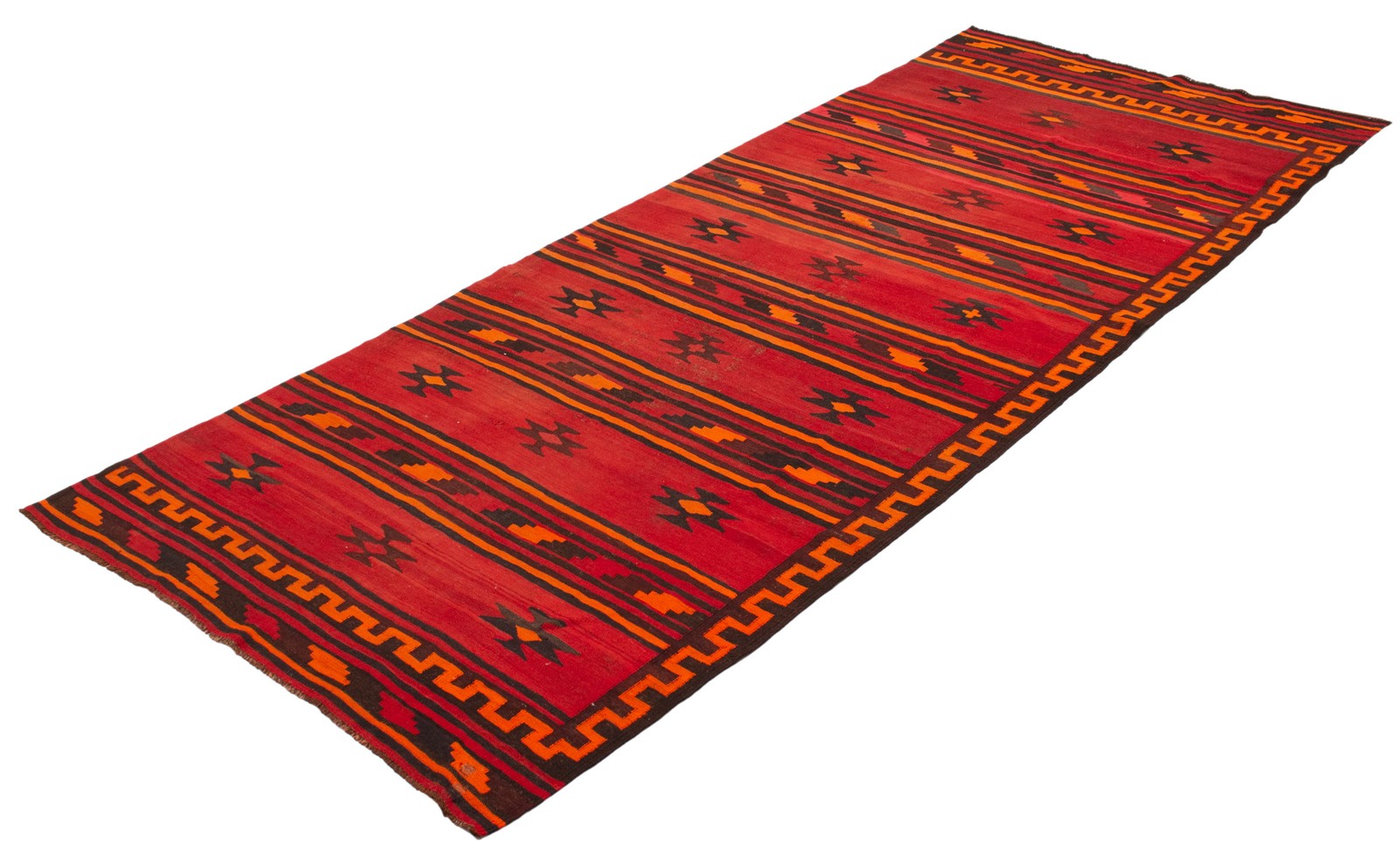 Vintage Hand Woven Area Rug 5’1″ x 12’3″ Traditional Wool Oriental Carpet