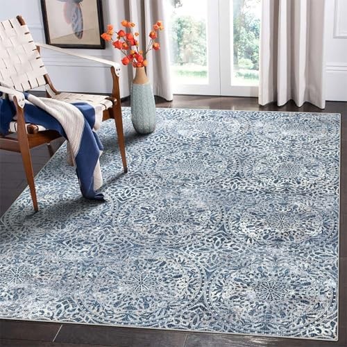 3×5 Rug, Small Area Rug for Living Room, 3′ x 5′ (Rectangular) Bohemia-blue
