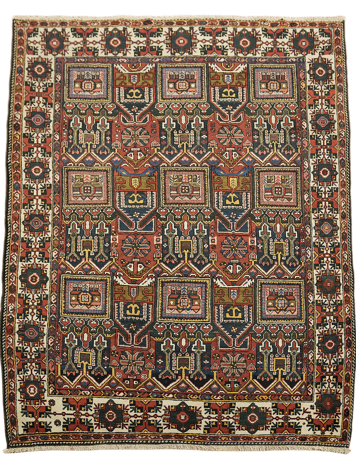 All-Over Traditional 5×7 Hand-Knotted Wool in Multicolor Hues