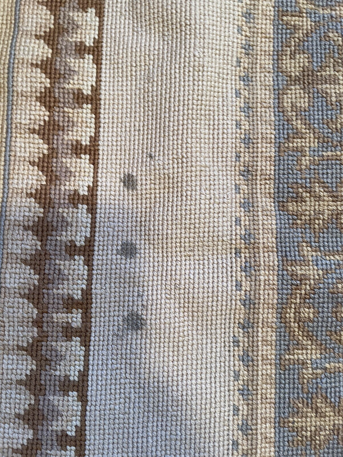 Hand Made French Aubusson Needlepoint Wool Rug 10 FT & 8 IN BY 8 FT Cream BEIGE