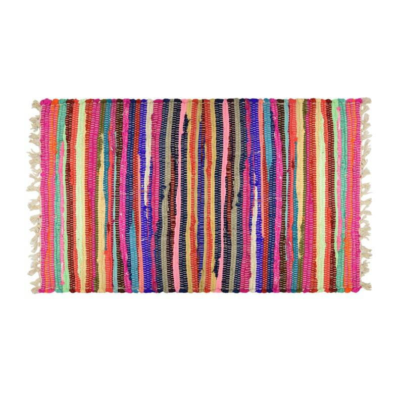 Hand Made Eco Friendly Recycled Braided Multicolor Chindi Cotton Rugs Chindi Rag
