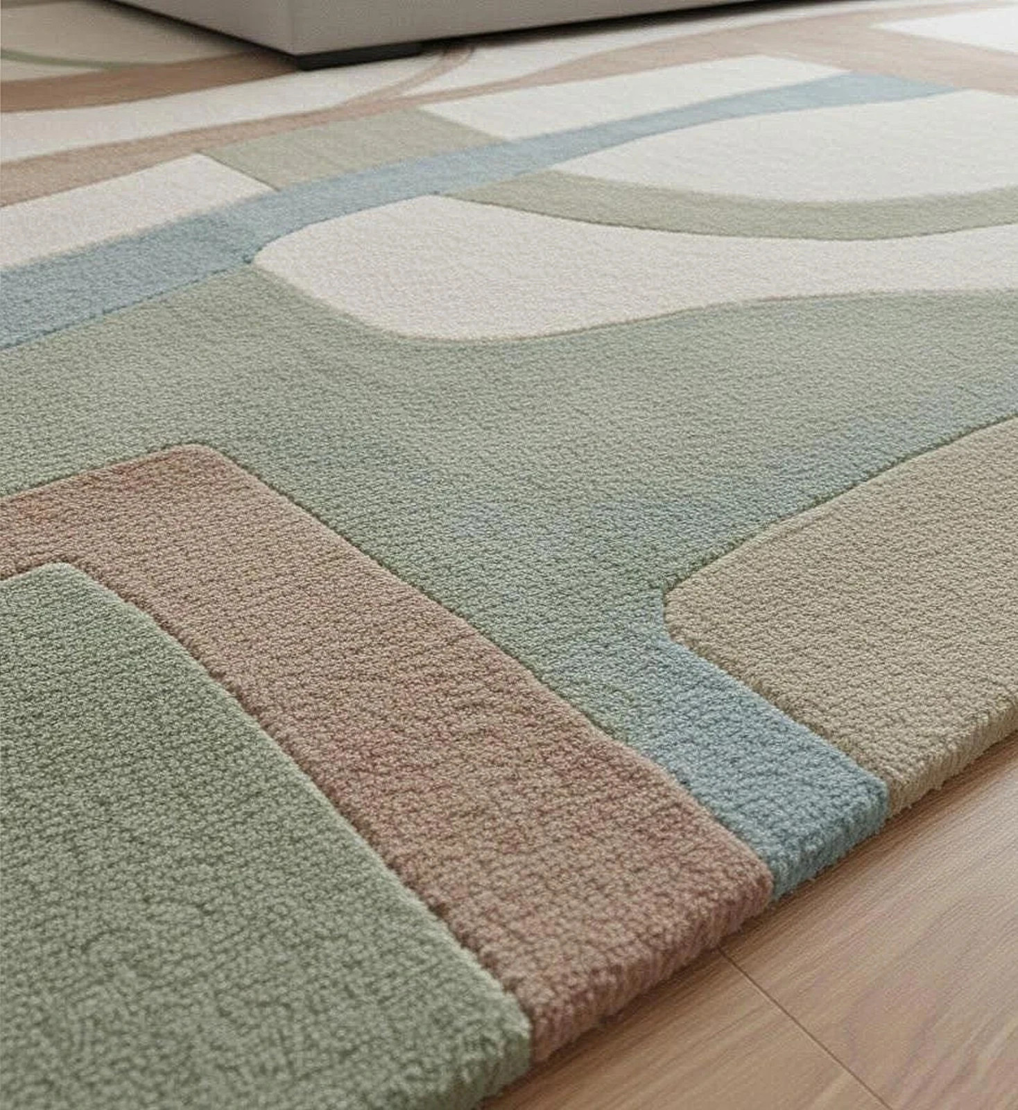 New Handmade Abstract Multicolor Hand-Tufted Modern Wool Area Rug Design Carpet