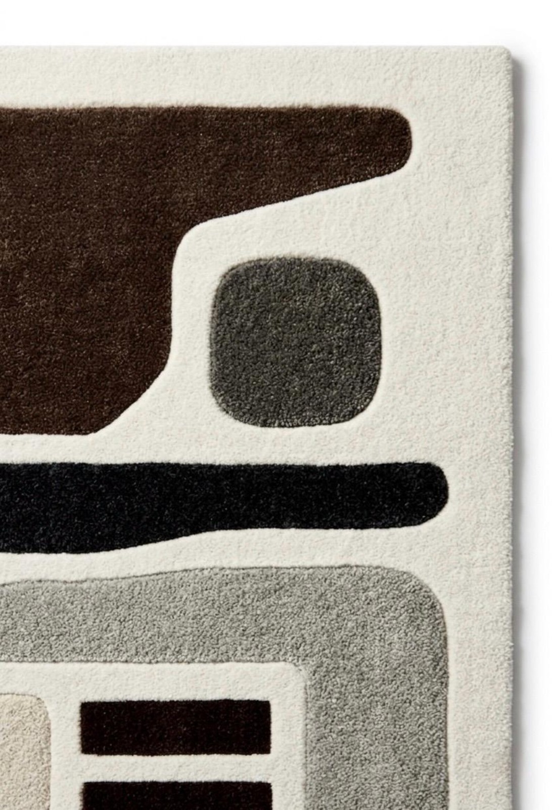 Hand Tufted Wool Area Rug – Beige, Brown, Grey Minimal Modern Area Rug & Carpet.