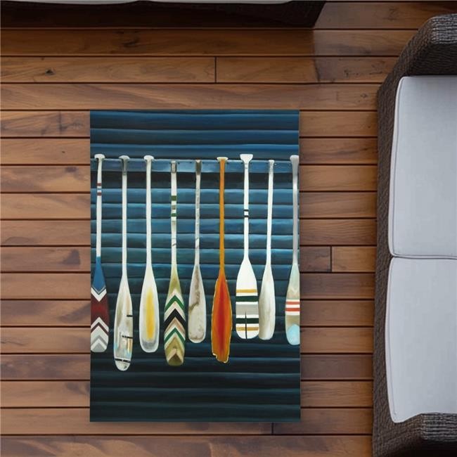 2×3 ft. Paddles Outdoor Area Rug – Boat Man Cave Home Decor – Rectangle