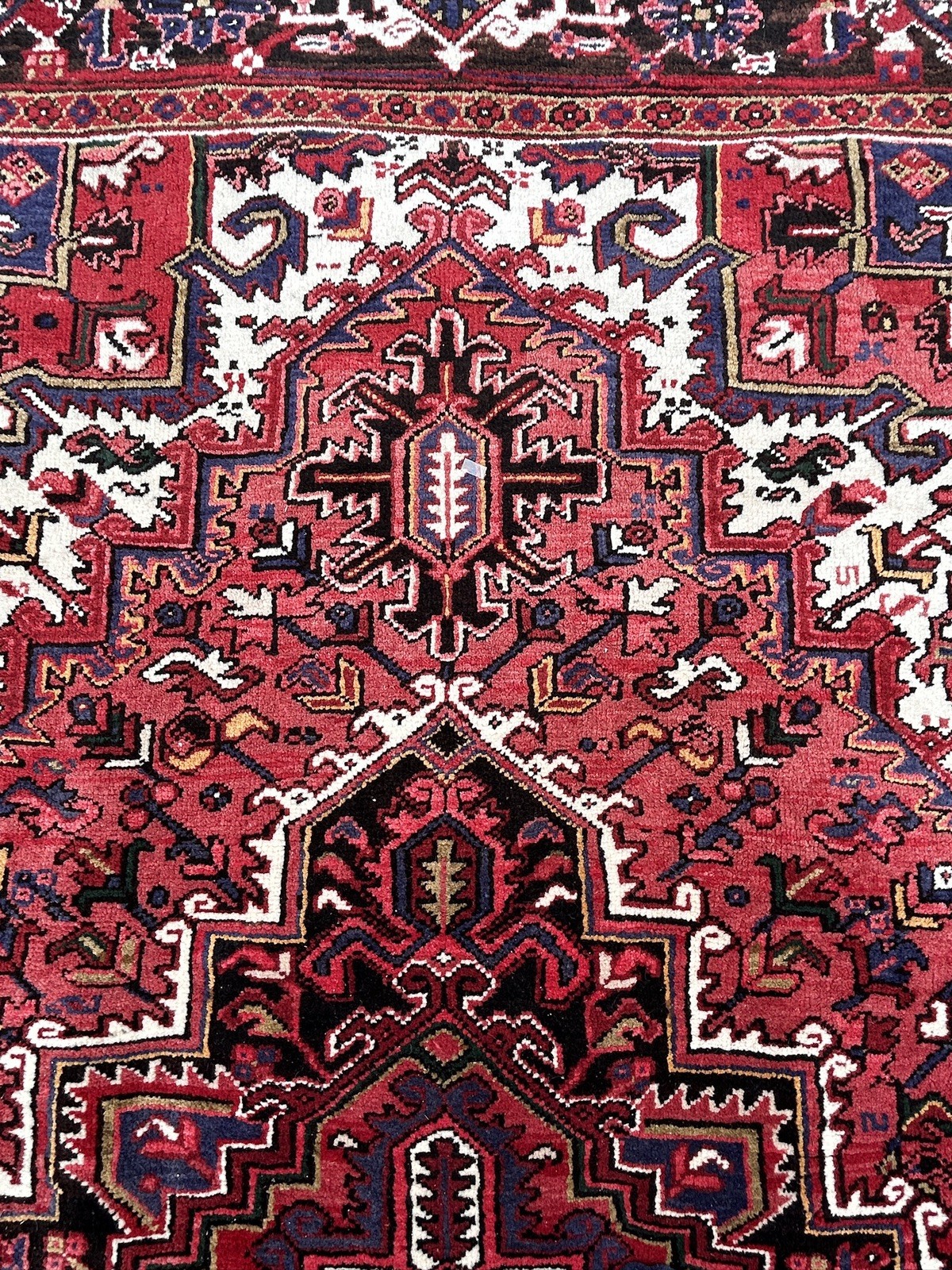 Handmade Fine Wool Area Rug Mid Century 9ft 10 8in 6ft 2 in