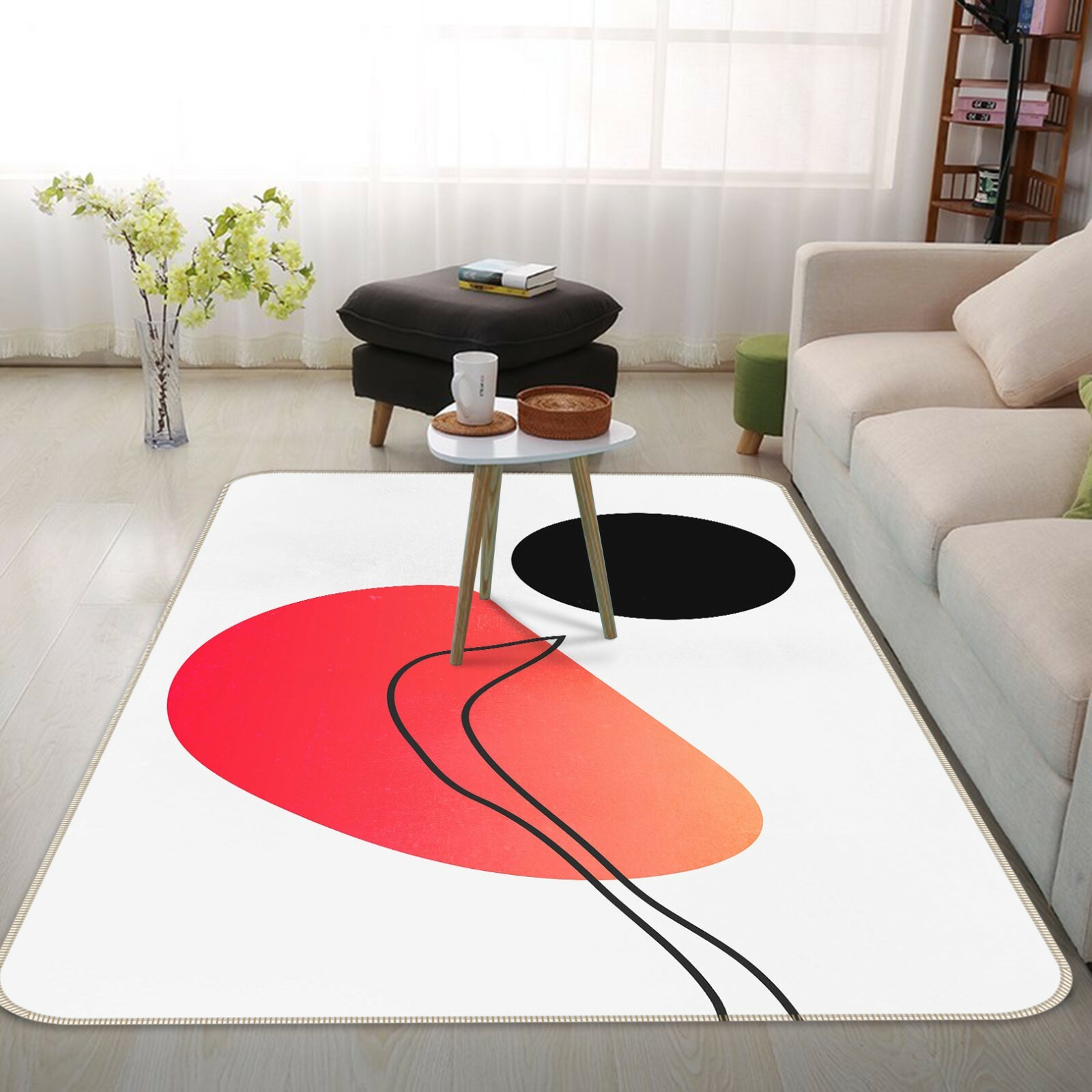 3D Red Semicircle ZHUA32 Game Non Slip Rug Mat Photo Carpet Boris Draschoff Zoe