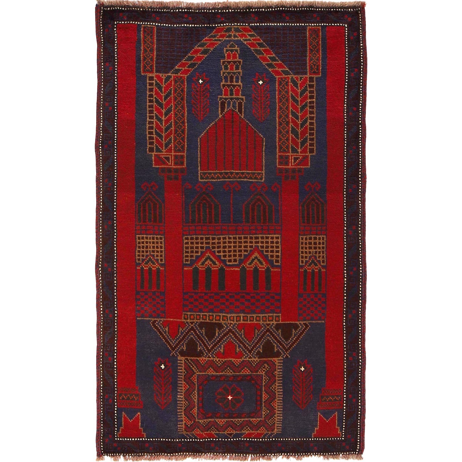 Traditional Afghan Made Hand knotted Oriental 100% Wool Rug 2’11×4’10 ft, W15210