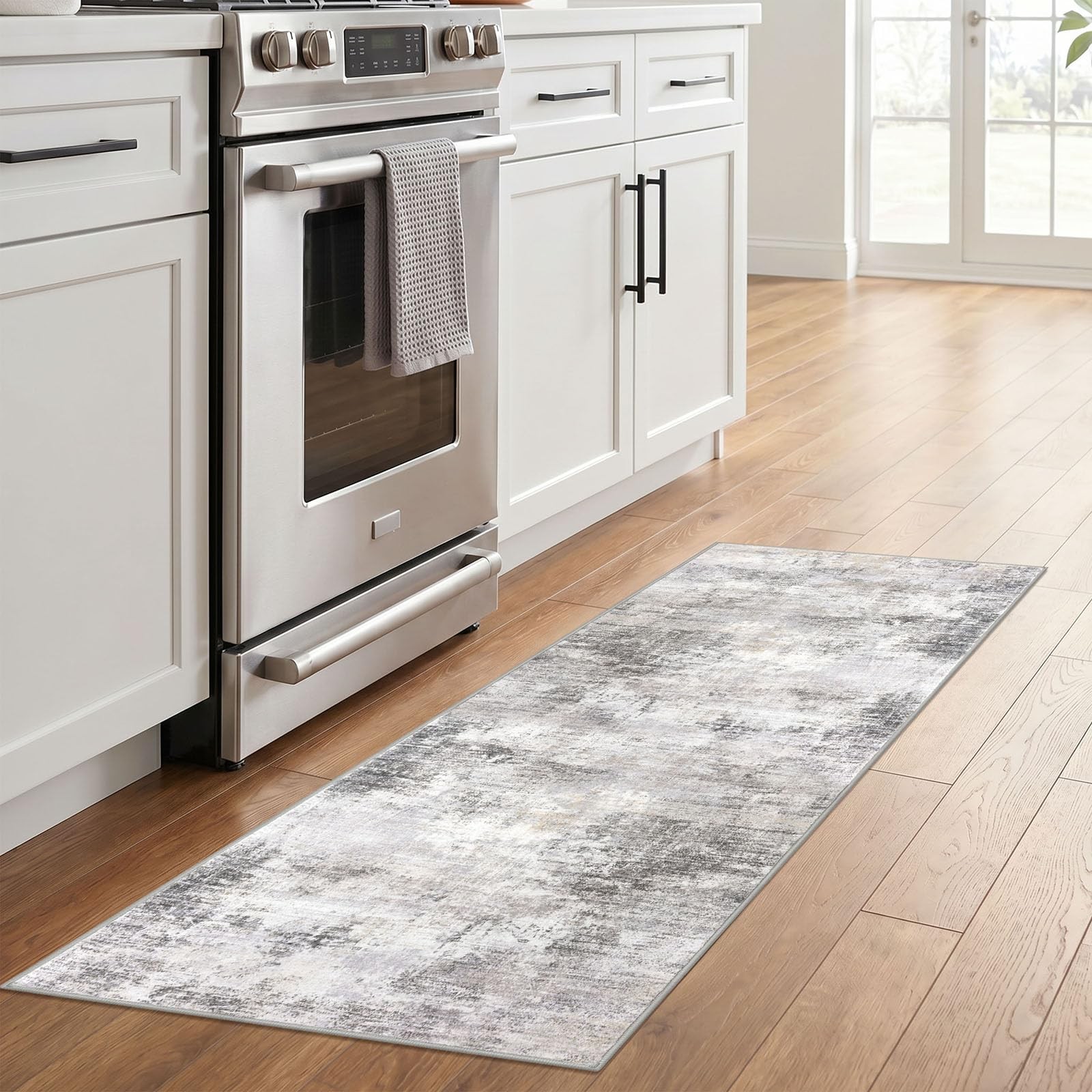 Abstract Runner Rug 2×6 Ft Washable Runners for Hallways, Non Slip Kitchen Ru…