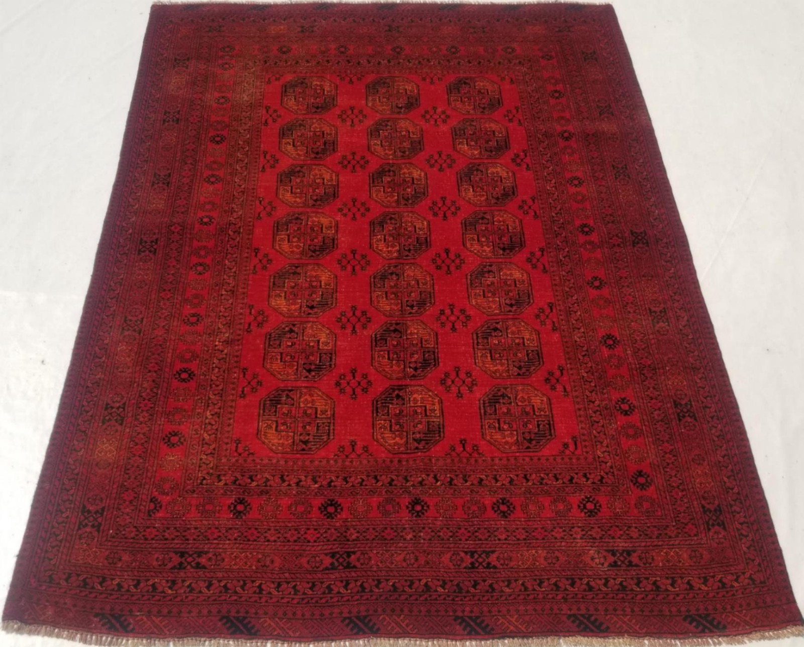 Vintage Traditional Handmade Afghan Khal Mohammadi Tribal Wool Rug 8.9×6.8ft