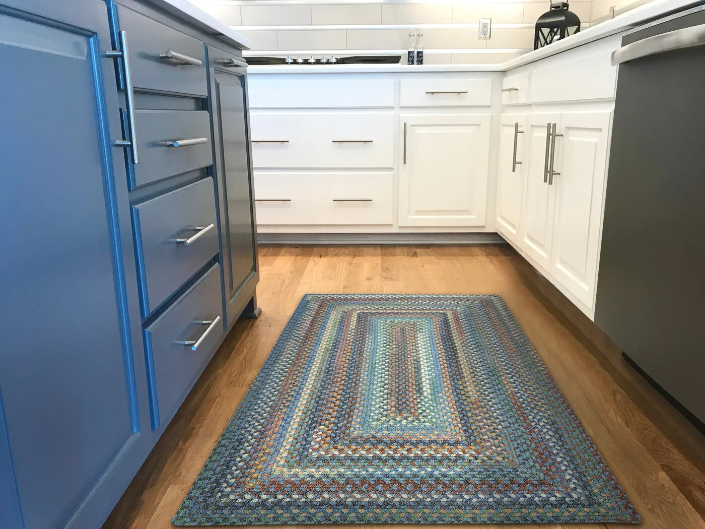 Capel Rugs American Classic Legacy Blue Wool Blend Country Braided Rectangle Rug