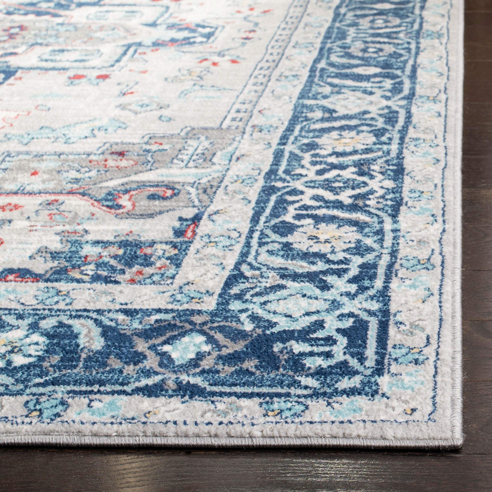 Safavieh Brentwood Collection Accent Rug – 3 X 5 Light Grey Blue Medallion